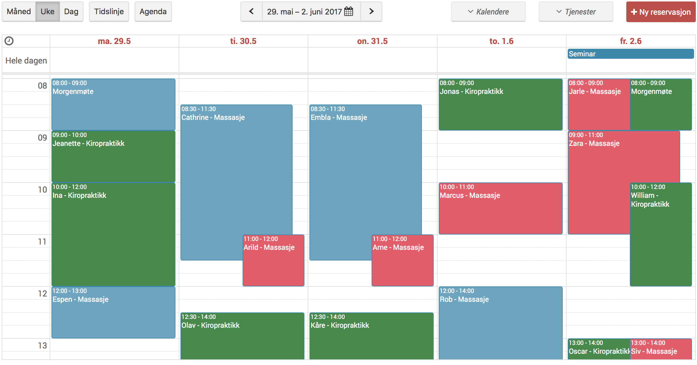 Skjermbilde av kalender